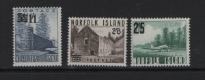 Norfolk island  #26-28  MNH 1960  new value surcharges