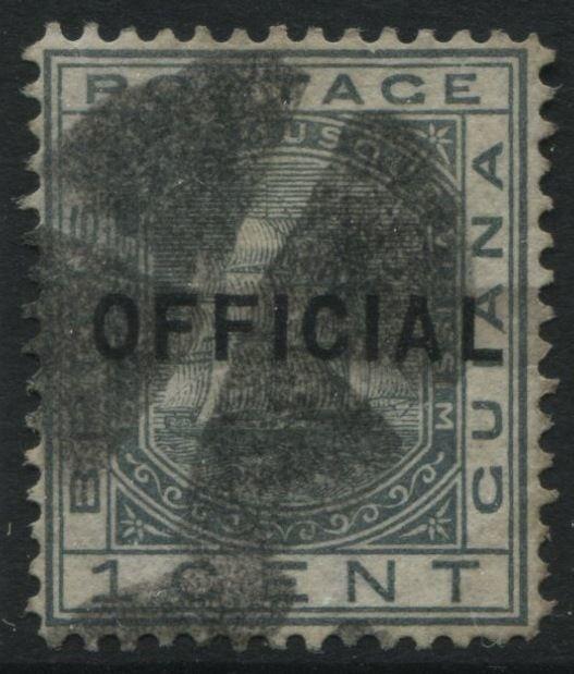British Guiana 1877 1 cent overprinted OFFICIAL used Scott #O6
