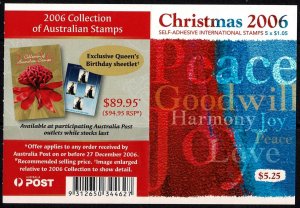 Australia 2006 Christmas $1.05 International Self-adhesive Mint Sheetlet