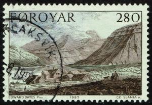 Faroe Islands #122  Used/CTO - Painting by Dayes Czeslaw Slania Engraver (1985)