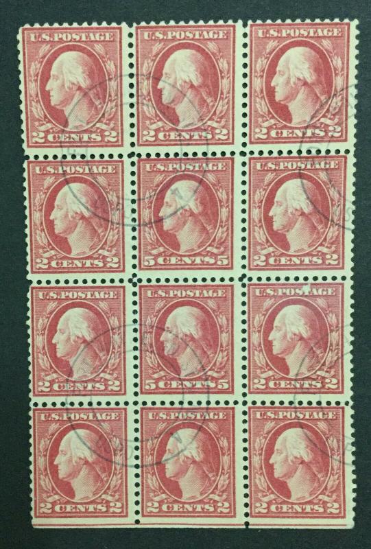 MOMEN: US #505 DOUBLE ERROR BLOCK OF 12 USED #24948