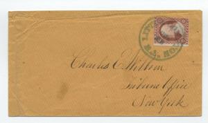 c1860 Little Compton Rhode Island #26 cover green cancel? [y2475]