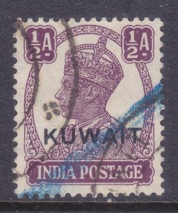 Kuwait 60 Used 1945 ½a Rose Violet KG VI Overprinted Issue Very Fine