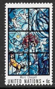 UNITED NATIONS NEW YORK 1967 6c Marc Chagall Stained Glass Issue Sc 180 MNH