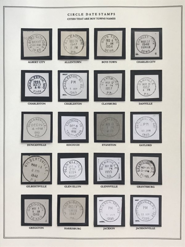 US Circular Date Stamp Collection (Odd/Boys/Girls/Double Town/Port/City/State)