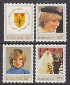 Barbados 585-588 Princess Diana MNH VF