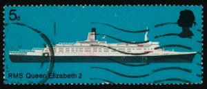 GREAT BRITAIN Sc 575 USED  - 1969 5p - RMS Queen Elizabeth 2