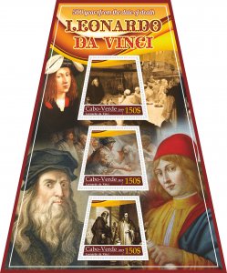 Stamps. Art. Leonardo da Vinci 2019 year 1+1 sheets perforated