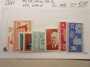 GERMANY DDR Scott 417, 418, 419-20, 421-2, 423, 424-5 MINT HINGED Cat $5.25