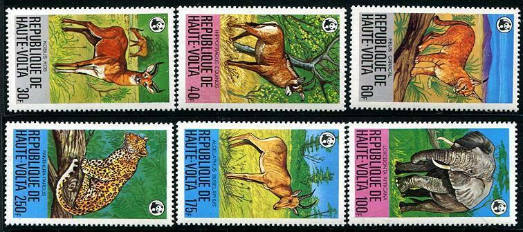 HERRICKSTAMP BURKINA FASO Sc.# 506-11 1979 Plains Animals W.W.F.