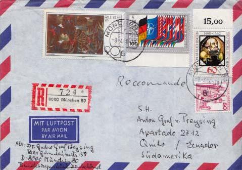 Germany, Airmail, Flags, Art, Religion