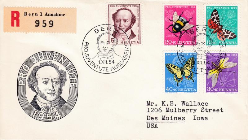 Switzerland 1956 Pro Juventute Complete (5) First Day Cover Not Addressed