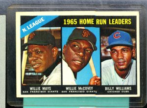 1966 TOPPS HOME RUN LEADERS MAYS EX-NRMT