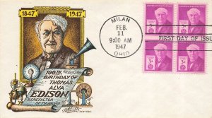 945 3c THOMAS EDISON - Ludwig Staehle cachet