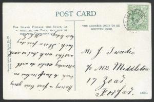 GB SCOTLAND 1909 postcard (Palnackie Round Tower) PALNACKIE small cds......49934