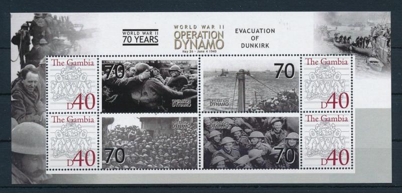 [81145] Gambia 2008 WWII Evacuation of Dunkirk Operation Dynamo Sheet MNH