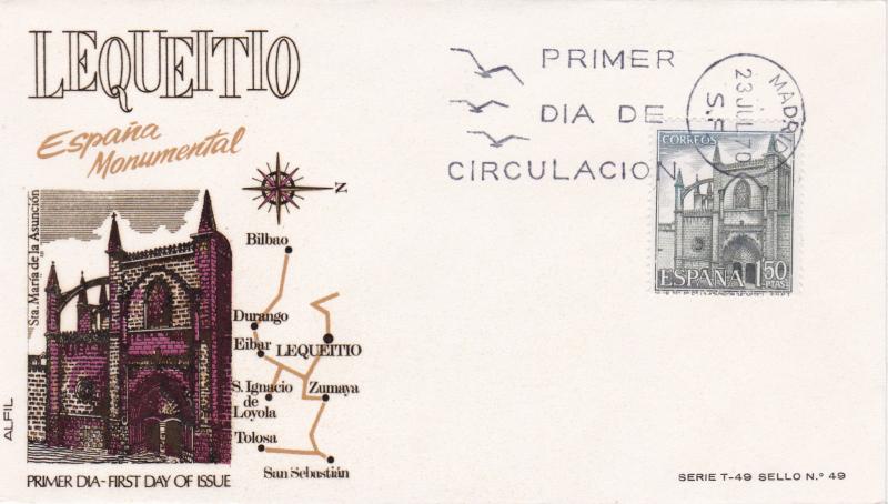 Spain 1970 Tourist Series set of 6 FDC Unadressed VGC