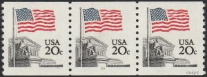 USA #1895 1981 20c Flag Over Court PNC Strip of 3 MNH- VF