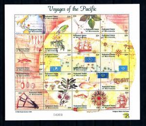 [56928] Micronesia 1999 Voyages of the pacific Birds Oiseaux Fish MNH Sheet