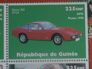 1998-GUINEA STAMP-CLASSIC RACE CAR & THE WINNERS- MINT-NH FULL STAMP SHEET