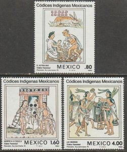 MEXICO 1290-1292, FLORENTINE CODEX ILLUSTRATIONS. MINT, NH. F-VF.