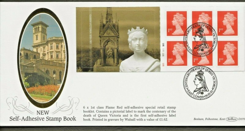 29/01/2001 QUEEN VICTORIA COMMEMORATIVE LABEL,SPECIAL RETAIL CYL.NO BOOKLET FDC