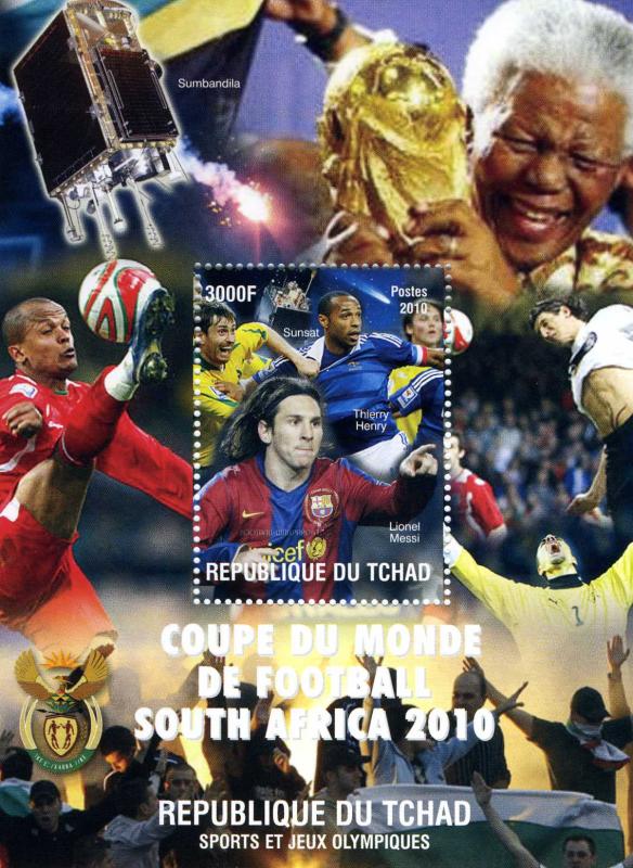 Chad 2010 SPACE Football World Cup South Africa s/s Perforated Mint (NH)