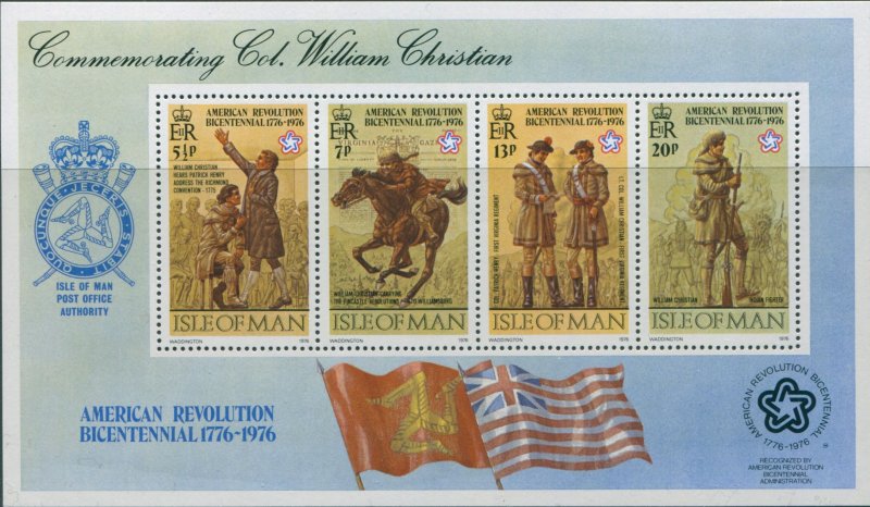 Isle Of Man 1976 SG79 American Independence MS MNH