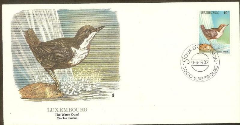 Luxembourg FDC SC# 765 The Water Ouzel L58