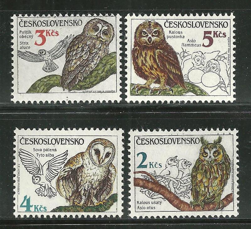 Czechoslovakia 2621-24 MNH Owls SCV 6.60