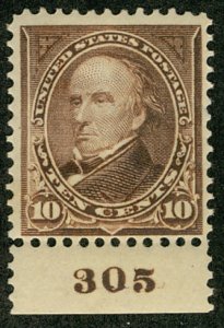 MALACK 282C F/VF+ OG H, dark brown, wonderfully fresh stamp! b2311