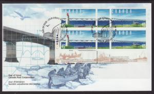 Canada 1646a Bridge Plate Block Canada Post U/A FDC