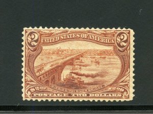 UNITED STATES $2 TRANS-MISS SCOTT #293 VG/F WITH CREASE LEFT  NH -SCOTT $5500.00