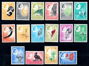 [66914] Swaziland 1962 Definitives Flora Flowers Birds 16 Values MNH