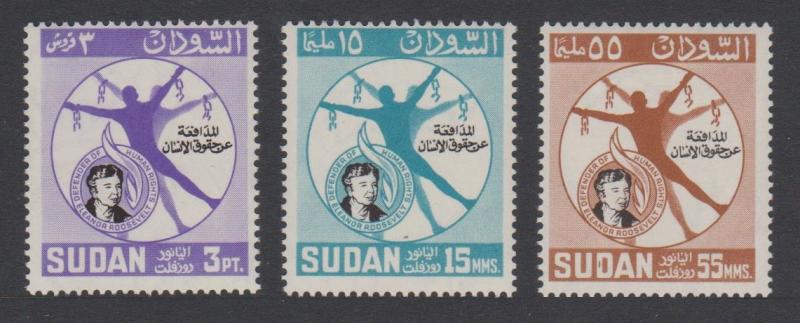 Sudan Eleanor Roosevelt 3v SG#236/38 SC#170-72