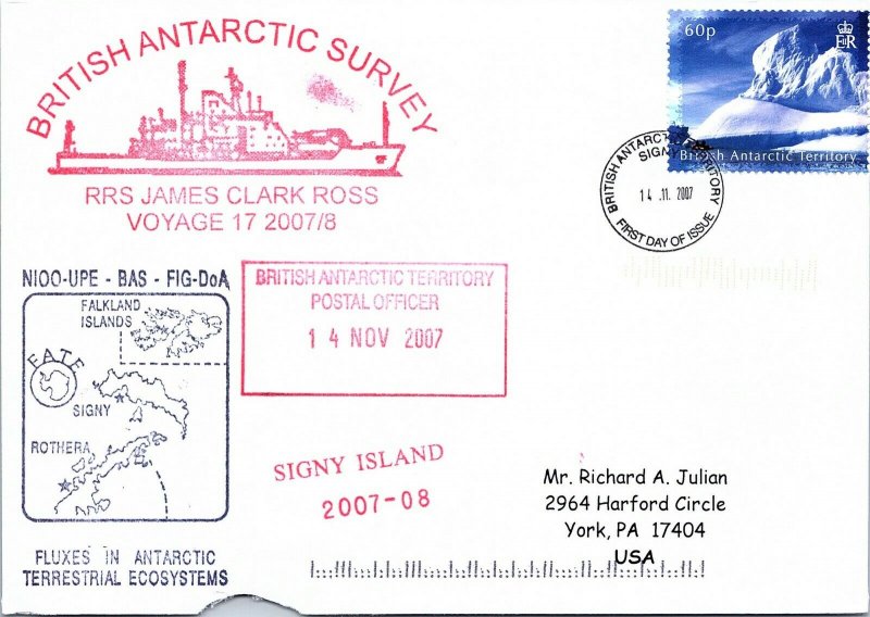 BRITISH ANTARCTIC TERRITORY ARCTIC ANTARCTIC POLAR CANCEL / CACHET #106