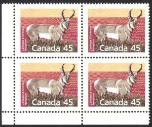 Canada Sc# 1172 MNH block/4 1990 45c Pronghorn