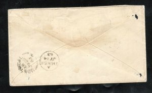 Canada #18 Used On Allan Line Cover To Yorkshire UK With Very Fine Back Stamps