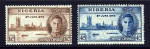 NIGERIA King George VI 1946 The Victory Set SG 60 & SG 61 MINT