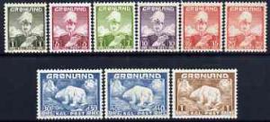 Greenland 1938-46 Polar Bear/Christian set of 9 mtd mint ...