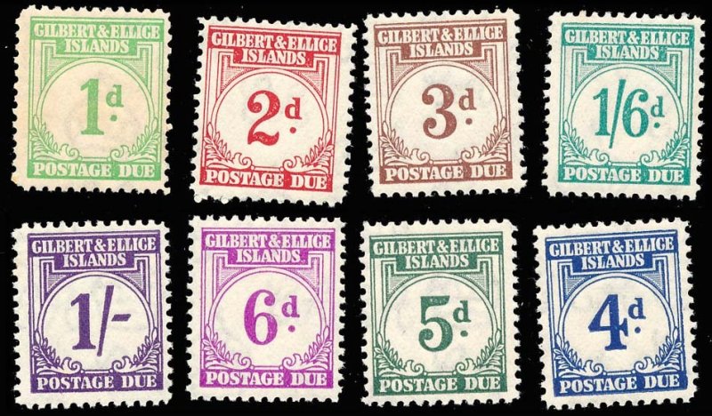 GILBERT AND ELLICE ISLANDS J1-8 mint NH  CV $180.00 (ID # 100149)