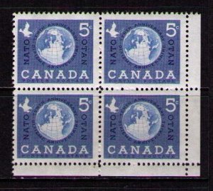 CANADA Sc# 384 MNH VF CRNR Block4 Globe Dove NATO