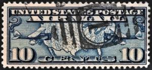 SC#C7 10¢ Map & Planes (1926) Used