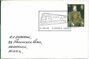 25440 - GB - POSTAL HISTORY - SPECIAL POSTMARK on CARD 1968 Trains Railroad-