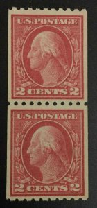 MOMEN: US STAMPS #442 PAIR MINT OG NH VF/XF $100 LOT #73231