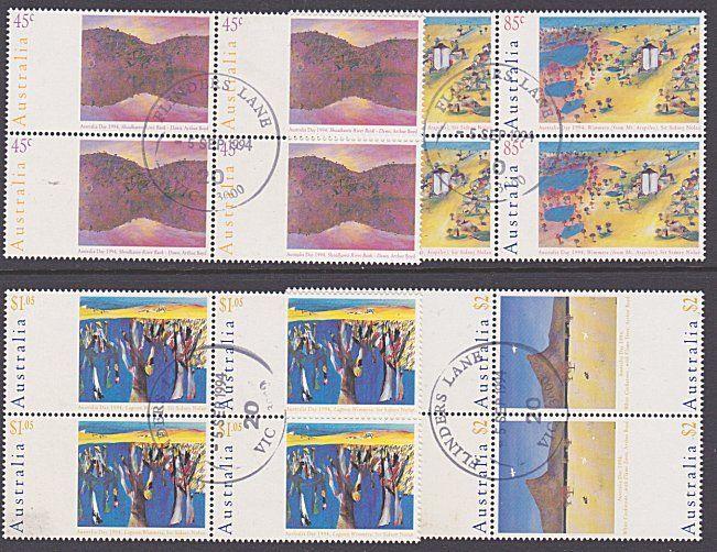 AUSTRALIA 1994 Australia Day Paintings set blocks of 4 used - cto...........3857