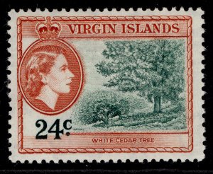 BRITISH VIRGIN ISLANDS QEII SG157, 24c myrtle-green & brown-orange, M MINT.