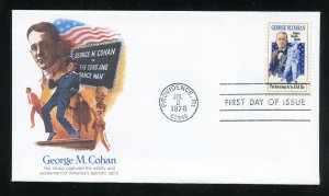 US 1756 George Cohan Yankee Doodle Dandy UA Fleetwood cachet FDC