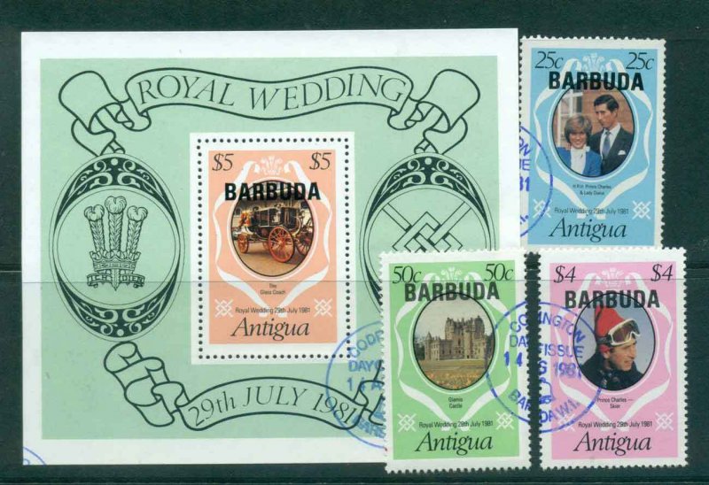 Barbuda 1981 Charles & Diana Wedding + MS FU lot44788