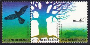 Netherlands Birds Nature and Environment strip of 4 SG#1184-1186